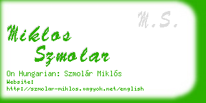miklos szmolar business card